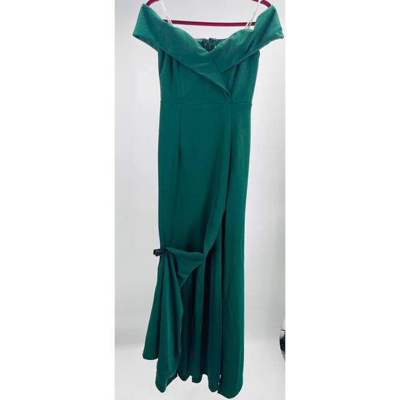 Lulu's Song of Love Hunter Green Off-the-Shoulder Maxi Dress - Picture 6 of 9